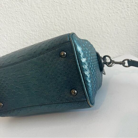 COACH Navy Blue Glitter Bennet Satchel Rogue Swagger Crossbody Bag 36657 - Picture 9 of 9